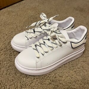 Alexander McQueen White and Black Sneakers